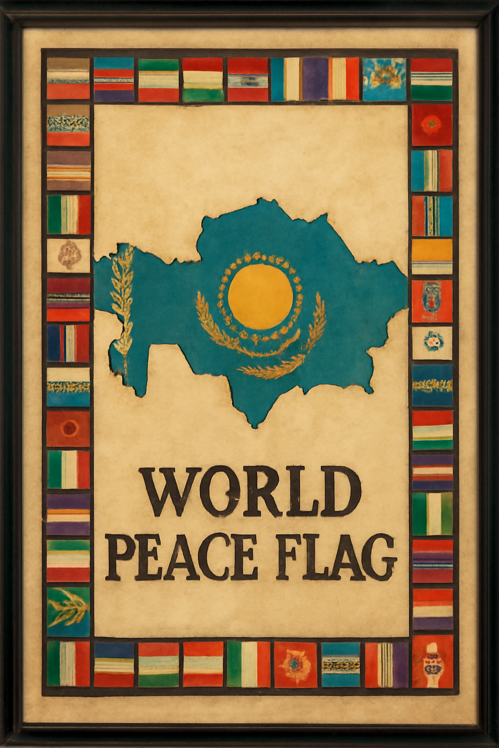 World Peace Flag — Kazakhstan