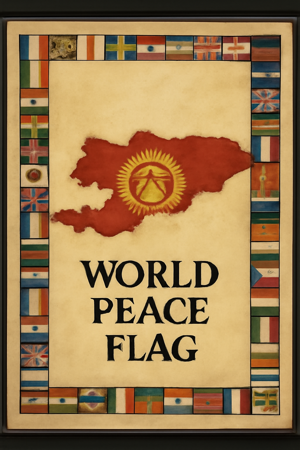 World Peace Flag — Kyrgyzstan